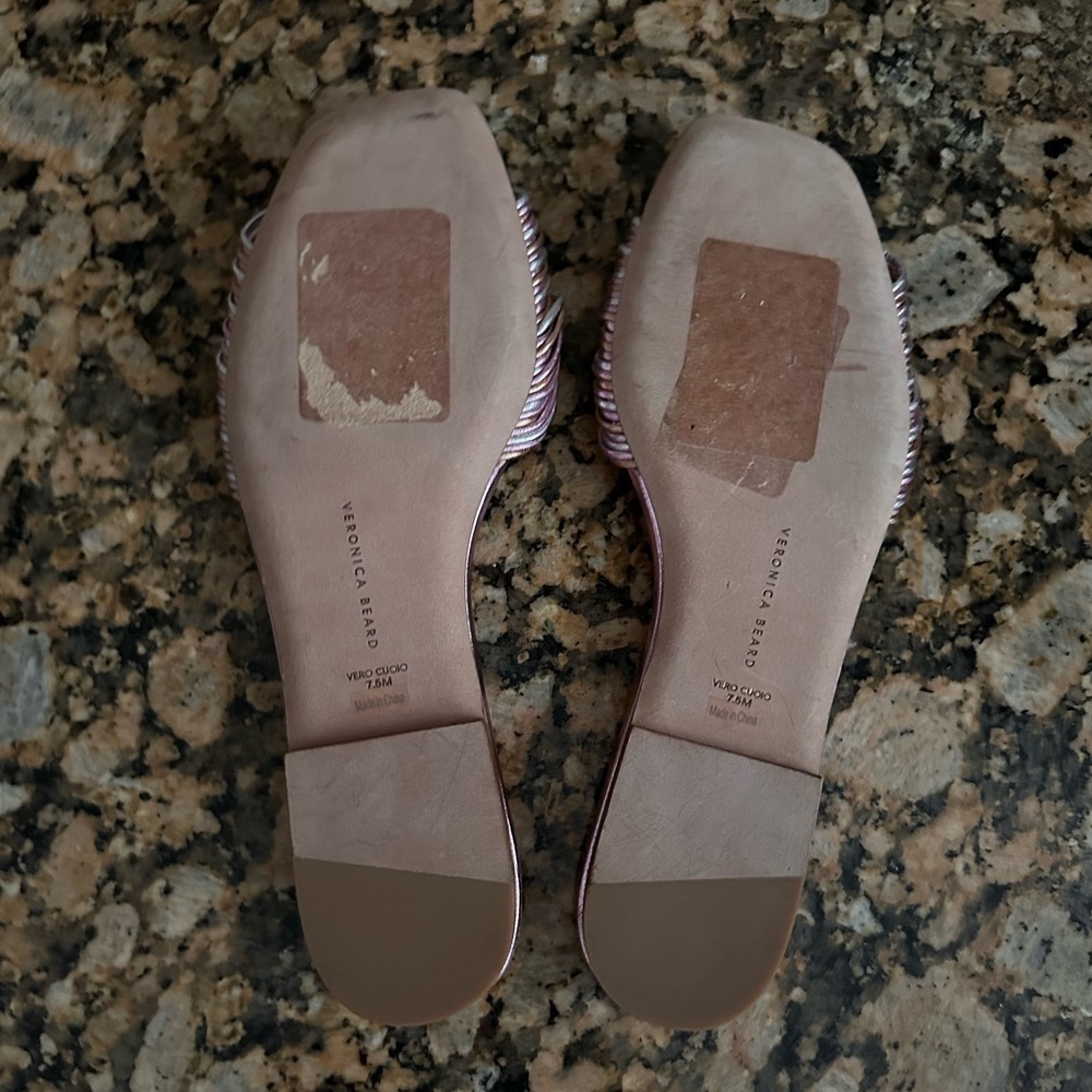 Veronica Beard Gemma Metallic Slide Sandal - Picture 8 of 9